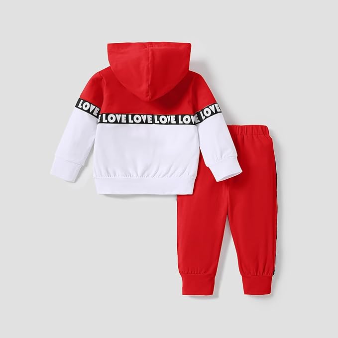 PATPAT Unisex Baby Boy Girl Long Sleeve Hoodie Top and Pants Set Cotton Toddler Fall Winter Outfit Clothes 3 Months-3 Years