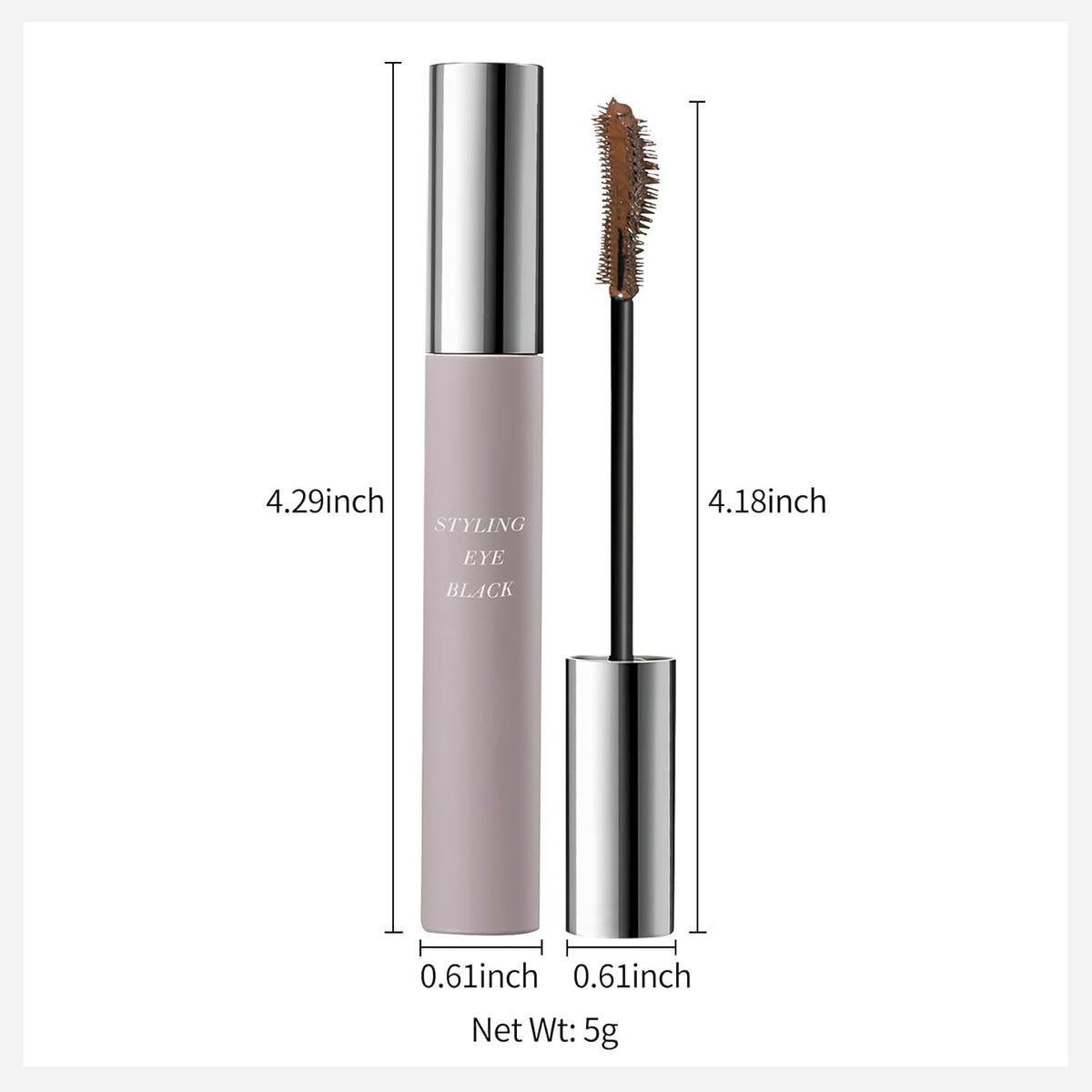 Erinde Brown Mascara for Older Women 60 Plus, Extreme Length and Volume Waterproof Mascara, Hypoallergenic Mascara For Sensitive Eyes