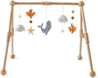 Promise Babe Baby Play Gym Wooden Infant Activity Gym with 5 Detachable Toys