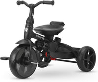 QPLAY Prime 6-in-1 Kids Trike & Pram – Toddler Stroller with Adjustable Parent Push Handle, Removable Canopy, Recline Backrest & Rotatable Seat, Fits Boys & Girls 10 Months-6 Years(Black)