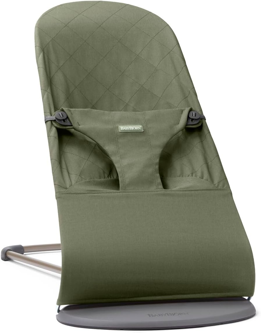 BabyBjörn Bouncer Bliss, Woven, Classic Quilt, Dark Green