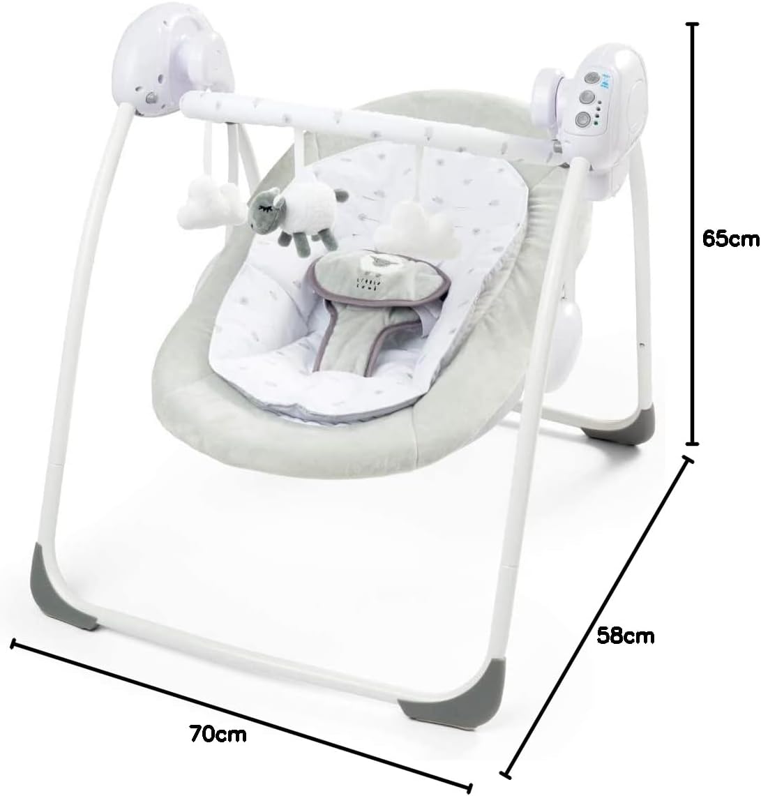 LADIDA Folding Baby Swing, Sweet Little Lamb Design, Soothing Music, Suitable for Newborns 079