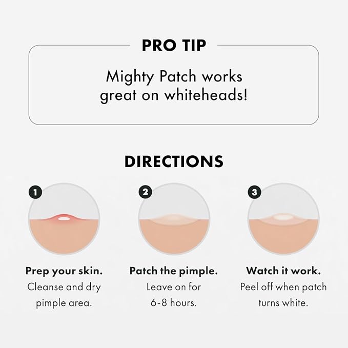 Hero Mighty Patch™ Original - Overnight Pimple Patch, Medical-Grade Hydrocolloid, Shields Skin and Gently Absorbs Pimple Gunk While You Sleep, Sensitive Skin Safe (60 Count)