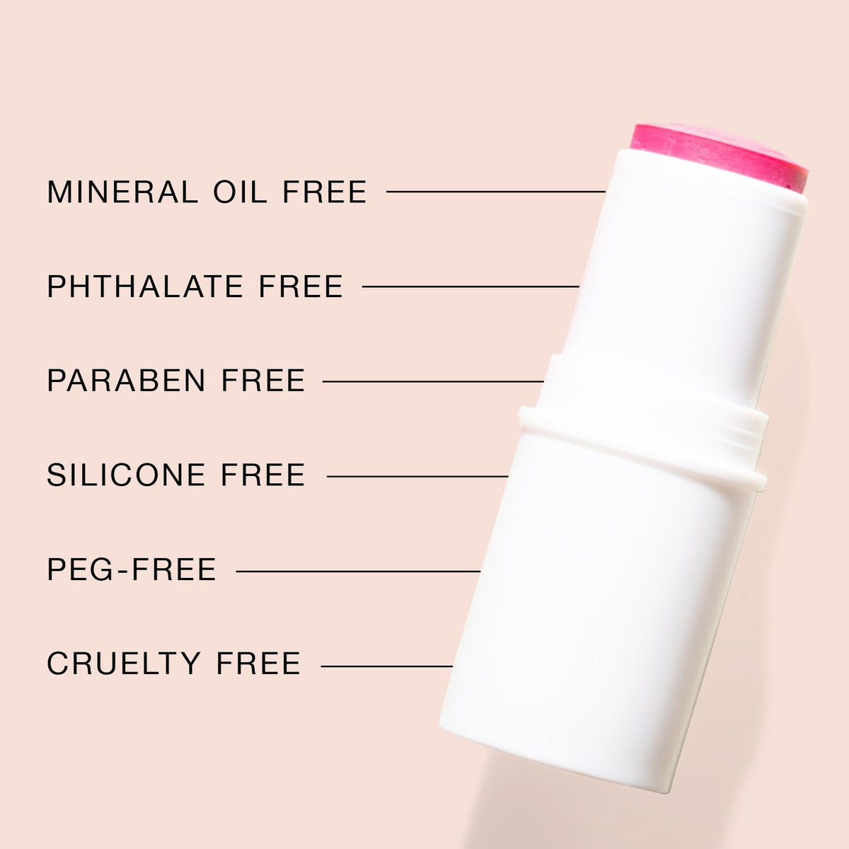 Boomstick Peony Pink ™ - Multistick for Cheeks & Lips - Vegan, Cream Blush Stick & Lipstick -Peony Pink