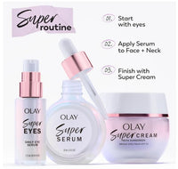 Olay Super Serum - Vitamin C & E, Niacinamide, Collagen Peptide, AHA - Glass Skin Care for Face - Brightening, Hydrating, Firming, Evens Tone, Smooths Fine Lines, Dark Spot Reduction, 1.0 Oz