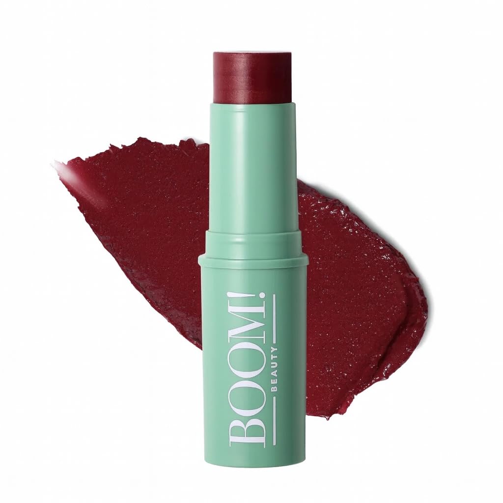 Boomstick Color ™ All-in-One Cream Blush for Cheeks, Eyes & Lips, Long Wearing, Blendable Makeup Blush Stick for Mature Skin-Color Berry