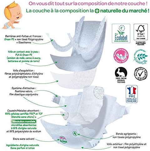 Love & Green Nappies baby size 2 (3-6 kg), 36 nappies