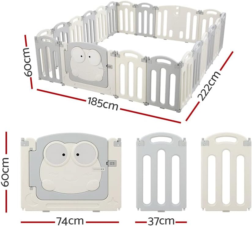 Keezi Baby Playpen, 20 Panels Babies Play Pen Toddlers Fence Yard Padded Mat Outdoor Indoor Child Activity Centre for Kid