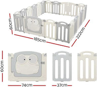 Keezi Baby Playpen, 20 Panels Babies Play Pen Toddlers Fence Yard Padded Mat Outdoor Indoor Child Activity Centre for Kid