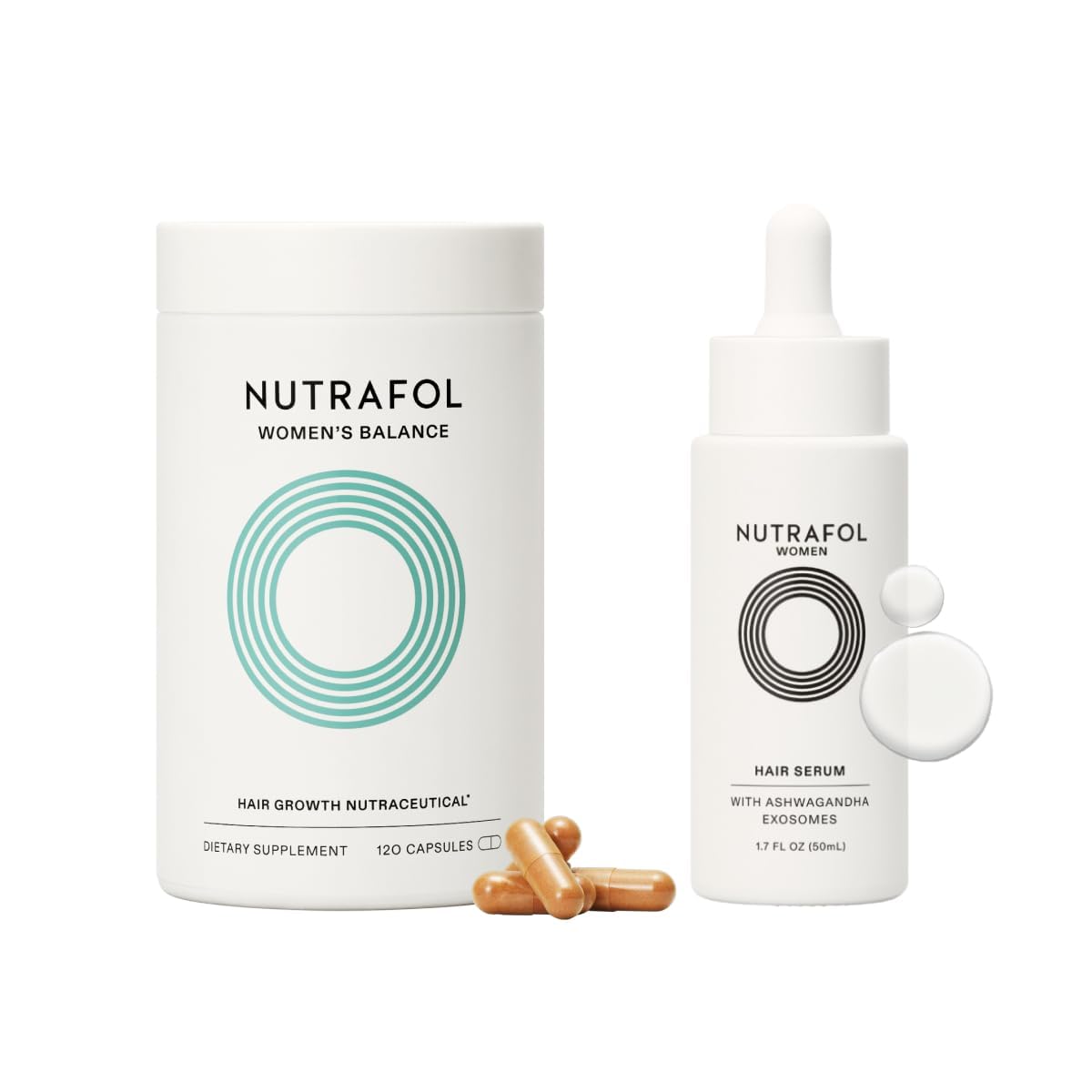 Nutrafol Women's Balance Hair Growth Supplement and Hair Serum, Ages 45,1.7 Fl Oz Bottle