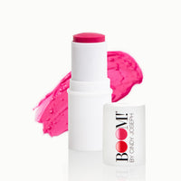 Boomstick Peony Pink ™ - Multistick for Cheeks & Lips - Vegan, Cream Blush Stick & Lipstick -Peony Pink