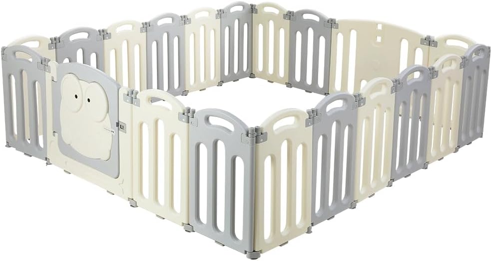 Keezi Baby Playpen, 20 Panels Babies Play Pen Toddlers Fence Yard Padded Mat Outdoor Indoor Child Activity Centre for Kid