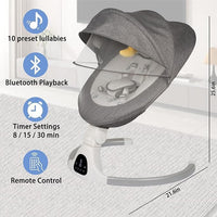 Bliss Gifts & Homewares Electric Baby Swing Seat I Portable Infant Swing with App & Bluetooth, Lullabies, 5 Point Harness, 5 Way Speeds and Remote Control I for Baby Boy Girl Infants Toddler (Black)
