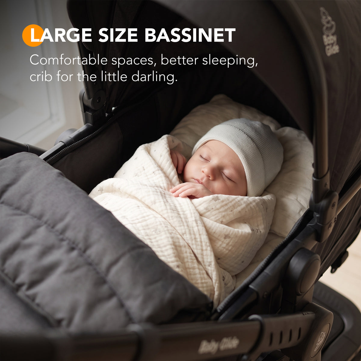 Luxury High Landscape Baby Stroller & Bassinet Travel System | One-Button Fold
