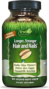 Healthy Skin & Hair Plus Nails by Irwin Naturals, Nutrient Rich, Provides Shine and Strength, 60 Liquid Softgels