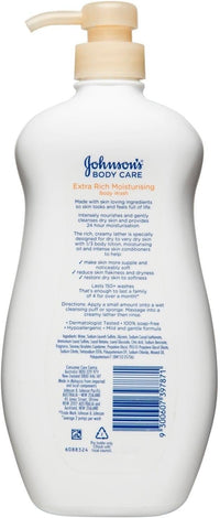 Johnson's Body Care Extra Rich Moisturising Cream Body Wash 1L | For dry to very dry skin| Intensely nourishes & gently cleanses|provides 24hr moisturisation| reduce skin flakiness and dryness