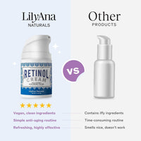 LilyAna Naturals Retinol Cream - Made in USA, Anti Aging Moisturizer for Face and Neck,Wrinkle, Retinol Complex - 1.7oz