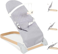 Portable Baby Bouncer Seat, Newborn to Toddler(0-12 Months), 3 Modes of Use with Rocker and Stationary, Convenient Babies Bouncer Seat and Portable Baby Chair Includes Toys Bar & Hanging Toys