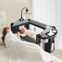 Portable Baby Crib, Foldable Baby Portacot, 4 in 1 Portable Nursery Cente