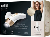 Braun Silk·Expert Pro 5 PL5149 Pulsed Light Epilator for Women, Permanent Hair Removal Visible at Home, White/Gold