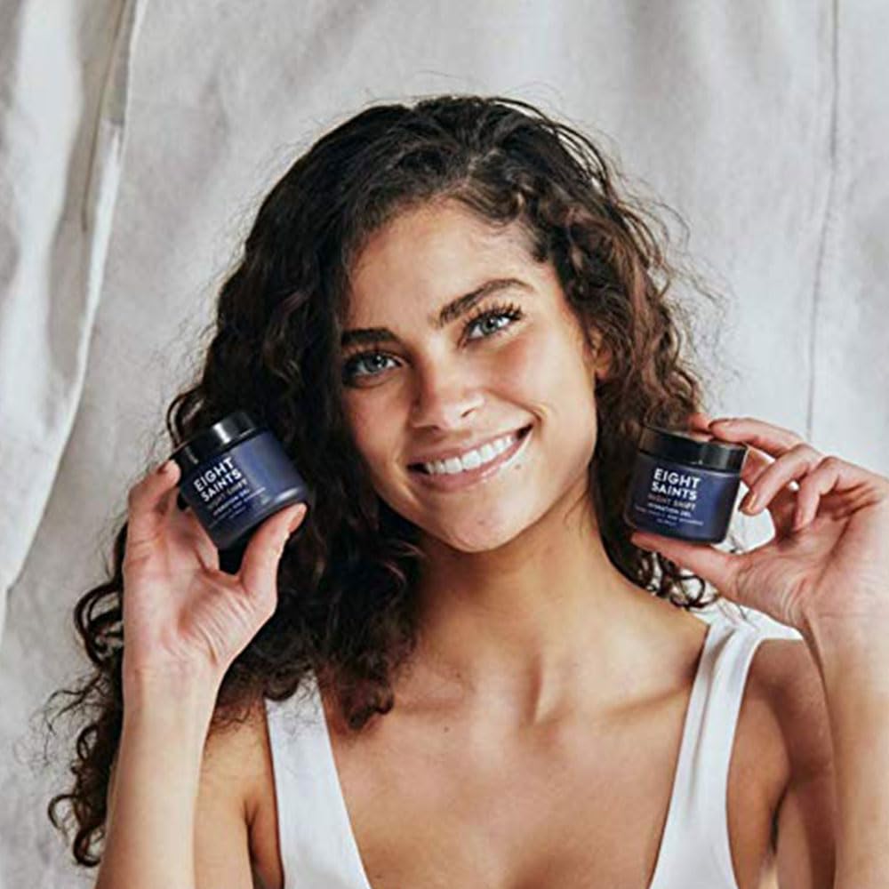 Eight Saints Night Shift Anti-Aging Gel Face Moisturizer, Natural and Organic Anti Wrinkle Night Cream Gel For Face To Reduce Fine Lines and Wrinkles For Face, 2 Ounces