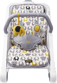 BABABING | Rockout 2 Baby Rocker | 3 Position Reclining Baby Bouncer with Ellie Elephant Print
