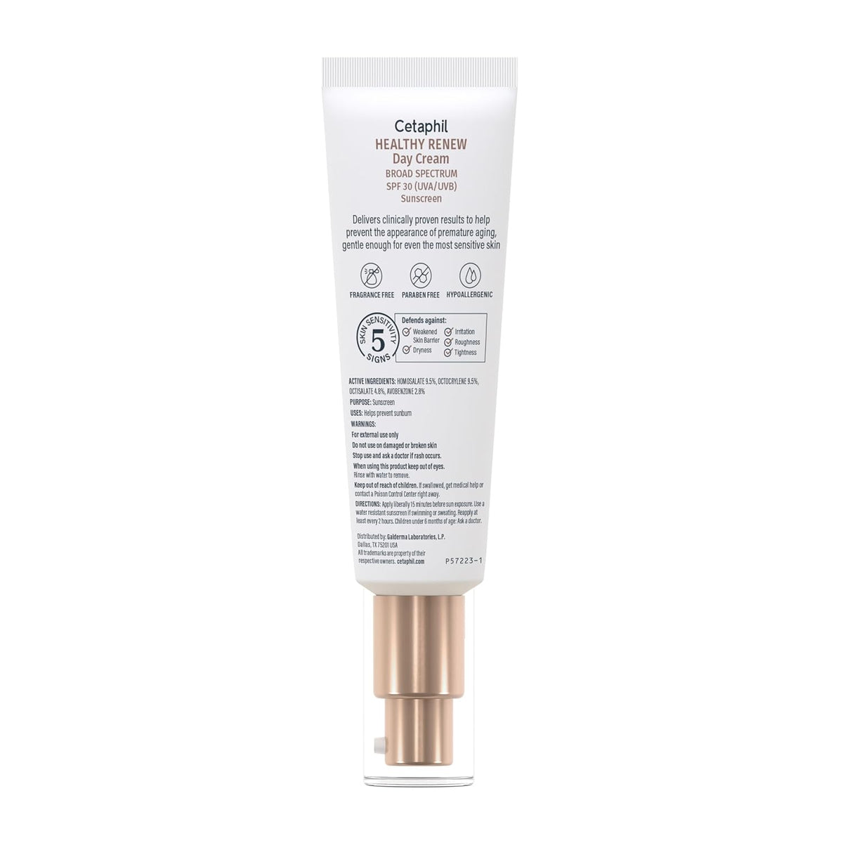 Cetaphil Healthy Renew Day Cream, SPF 30, Anti-Wrinkle, Peptides, 1.7 oz | Daily SPF 30 Sunscreen, Sensitive Skin Safe