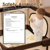 Baby Playpen, 150x180CM Play Pen for Babies & Toddlers, Brown