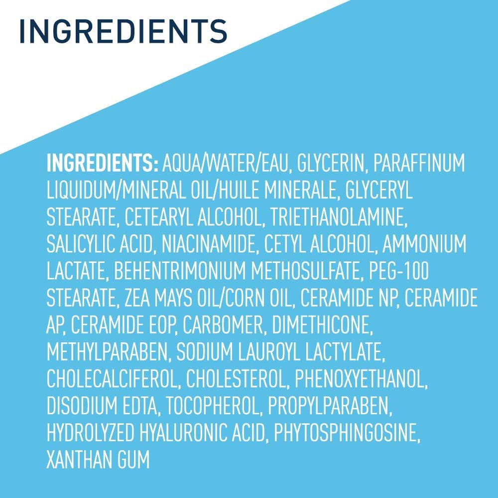 CeraVe Moisturizing Cream with Salicylic Acid, Exfoliating Body Cream with Lactic & Hyaluronic Acid