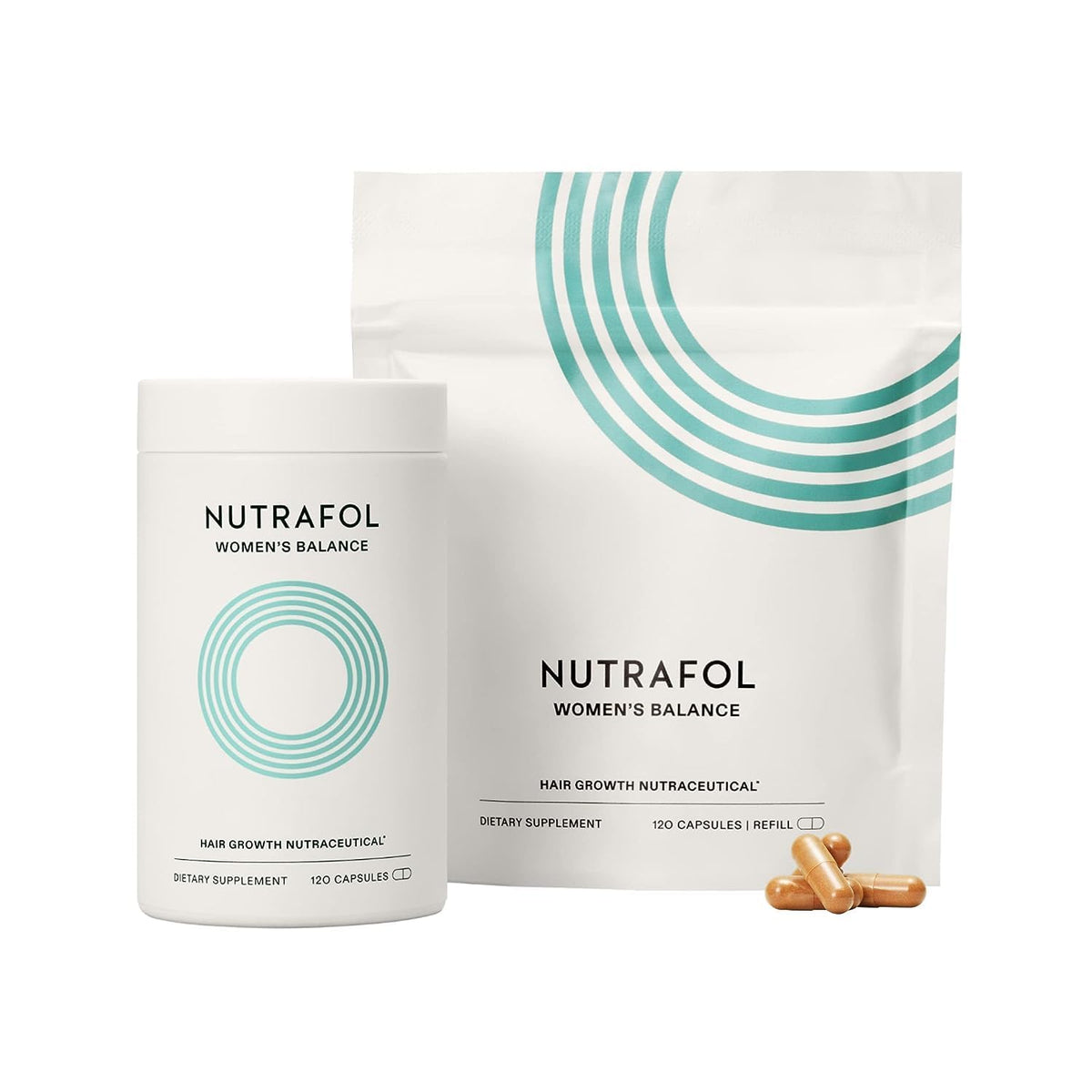 Nutrafol Women's Balance Hair Growth Supplements, Dermatologist Recommended, Ages 45 and Up, Clinically Proven for Visibly Thicker Hair and Scalp Coverage - 2 Month Supply, Pack of 2