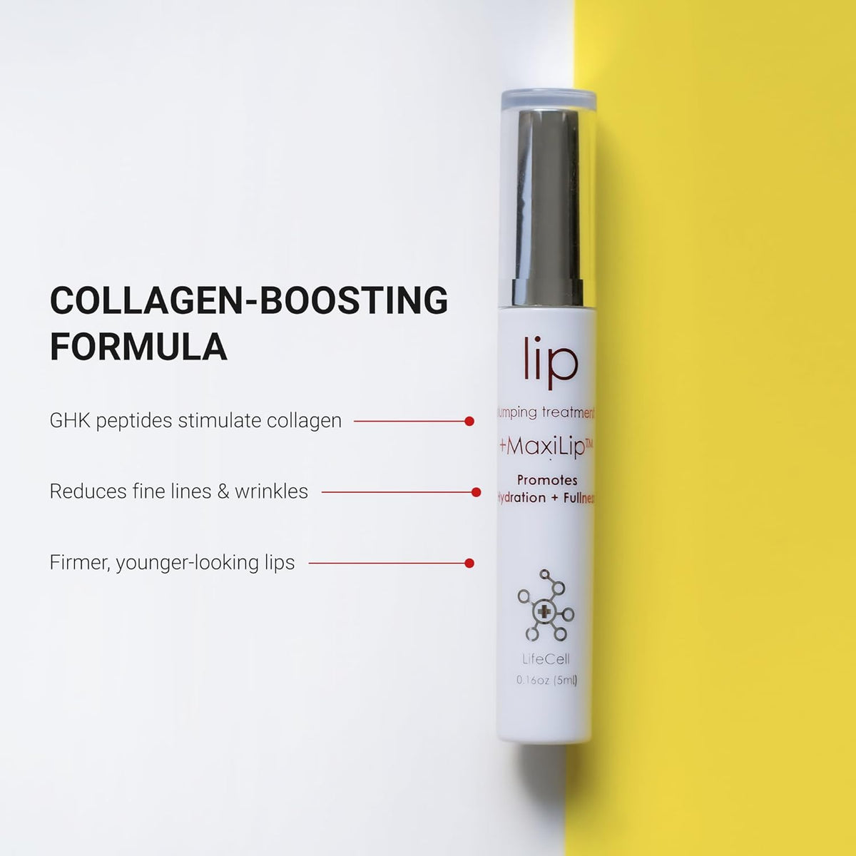 LifeCell Lip Plumping Treatment – Glossy Balm with MaxiLip Peptides for Fuller