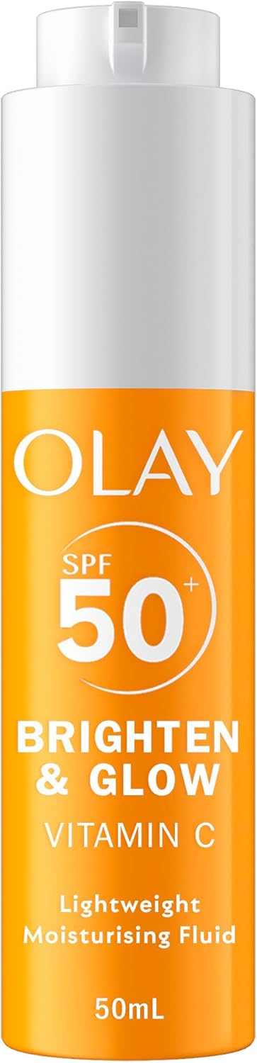 Olay Vitamin C Brighten & Glow 3in1 Moisturising Fluid SPF50+ Hydrating Skincare Moisturiser
