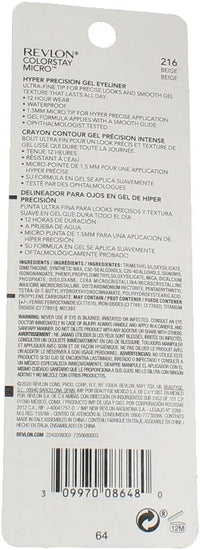 REVLON Colorstay Micro hyper Precision Gel Eyeliner, Waterproof, Long wearing, 0.009 oz, beige