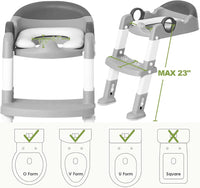 Potty Training Toilet Seat with Step Stool Ladder for Boys and Girls Baby (Gray)