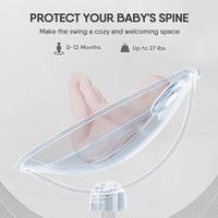 Baby Swings for Infants, Electric 3D-Motion Baby Swings with 7 Modes, 5-Point Harness, APP Control (7-33lbs)