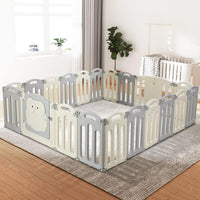 Keezi Baby Playpen, 20 Panels Babies Play Pen Toddlers Fence Yard Padded Mat Outdoor Indoor Child Activity Centre for Kid