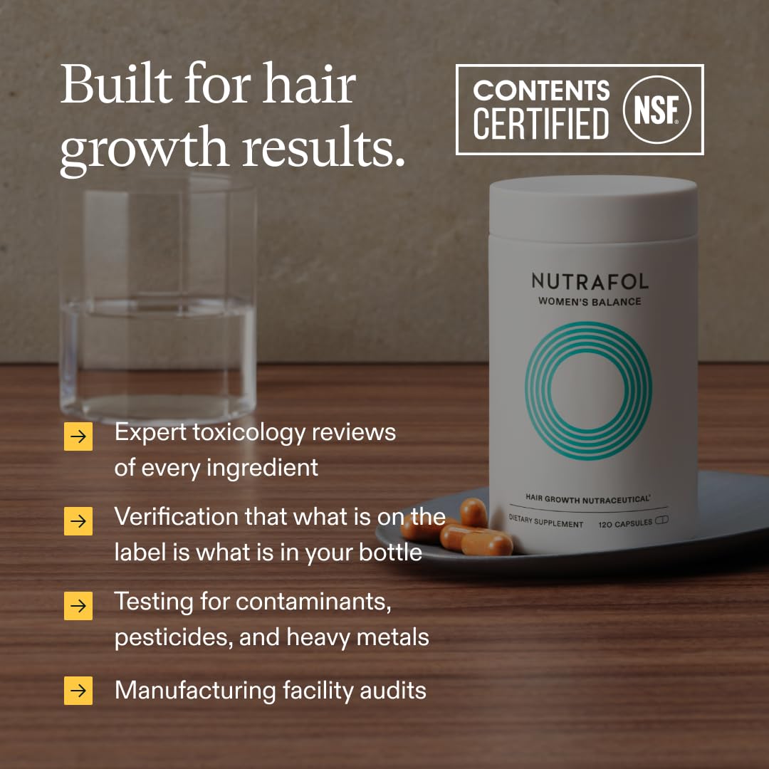 Nutrafol Women's Balance Hair Growth Supplement and Hair Serum, Ages 45,1.7 Fl Oz Bottle