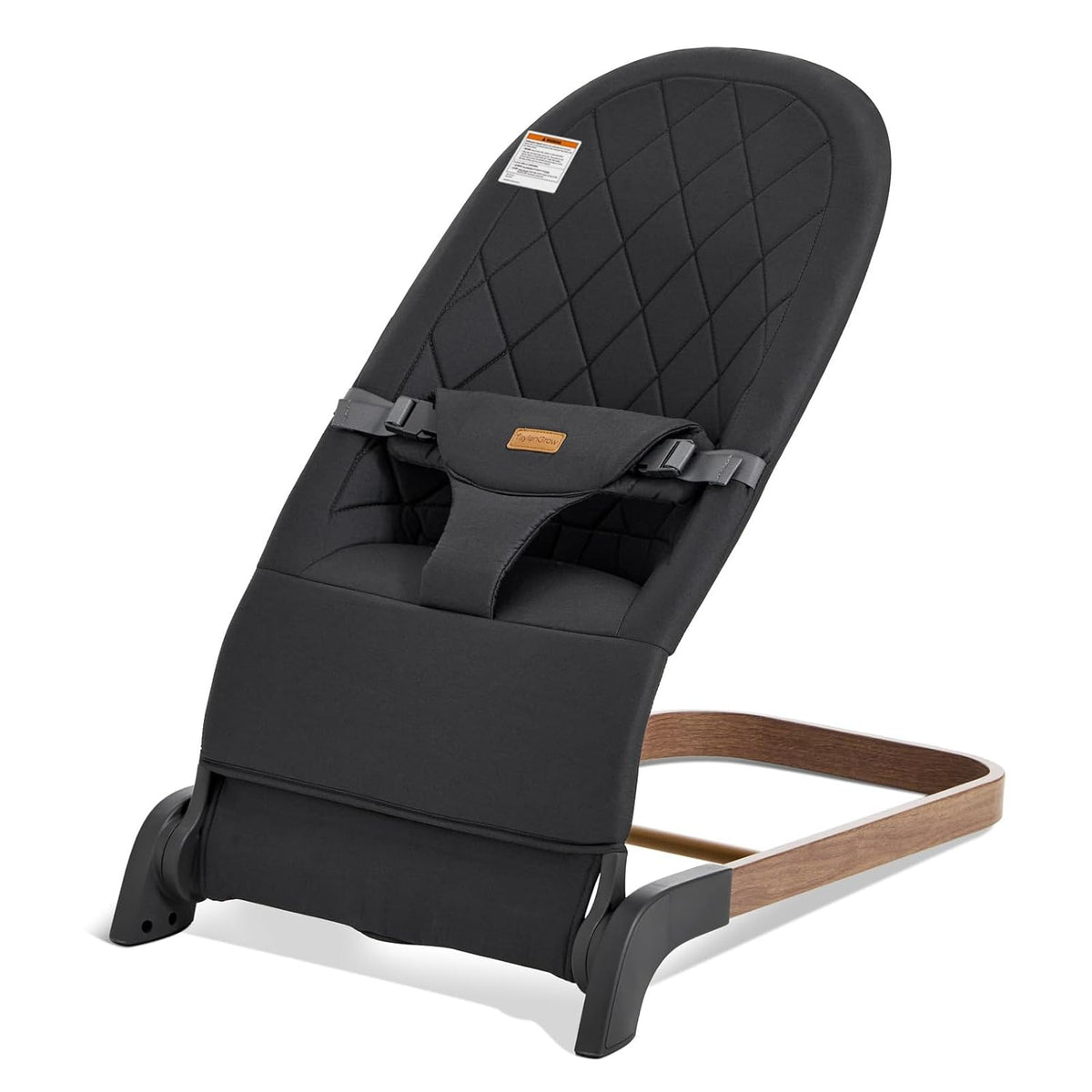 Foldable Baby Bouncer, Baby Seat with 3 Adjustable Heights, Portable Newborn Rocker, Ergonomic Bouncy Seat for Natural Bounce, Bouncer for Babies 0-6 Months,Black
