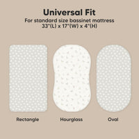2-Pack Organic Bassinet Sheets for Girls, Boys - 100% Cotton Bassinet Mattress Sheets(Meadow)