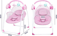 Advwin Baby Rocking Chair, Electric Baby Swing Baby Bouncer and Rocker,Electric 5 Speed Toddler Swing, Bluetooth Bouncer Seat Chair for Infants with Mosquito Net, Pink