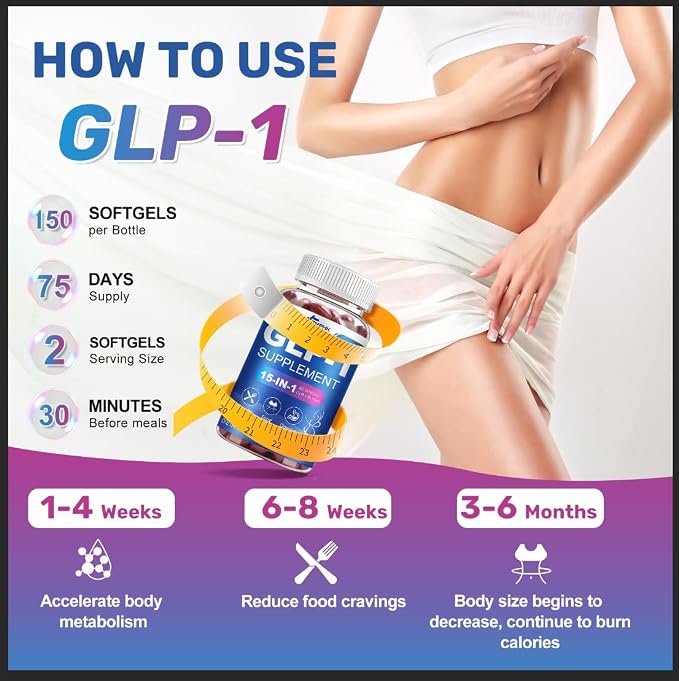 GLP-1 Supplement for Energy Gut Health, Hunger & Metabolism Support, 150pcs