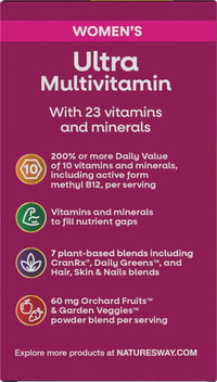 Nature's Way Alive! Women's Ultra Multivitamin, High Potency, 60 ct | Complete Daily Women's Vitamins, Promotes Energy Metabolism and Muscle Function*, Vitamin A, C, D, Methylated B12