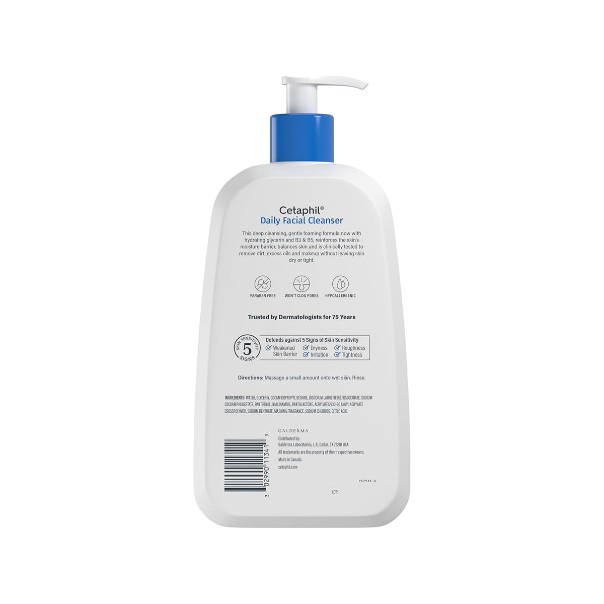 Cetaphil Face Wash, Daily Facial Cleanser for Sensitive, Combination to Oily Skin, 20 oz