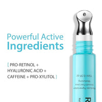 Retinol Eye Cream - Anti Aging Under Eye Cream with Hyaluronic Acid & Caffeine, Eye Serum for Dark Circles & Puffiness, Reduces Wrinkles & Repairs Eye Area (15ml)