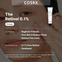 COSRX Retinol 0.1% Cream, 0.67 Oz, Anti-aging Eye & Neck Cream with Retinoid Treatment