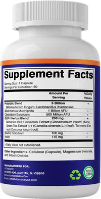 Vitamatic GLP-1 Support Supplement for Men & Women 60 Capsules - Made with Akkermansia, Probiotics, Prebiotic- 2 Pack