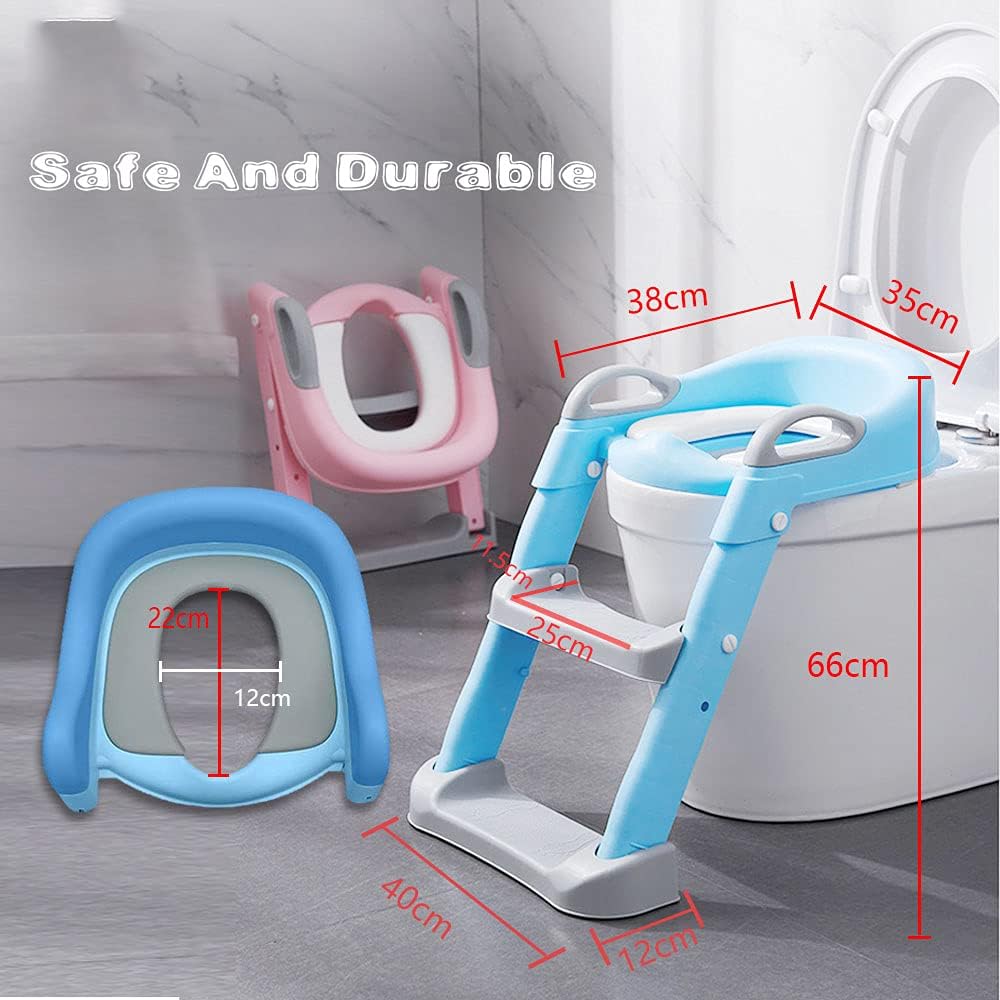 Potty Training Seat with Step Stool Ladder,Potty Training Toilet for Kids Boys Girl (Grey)