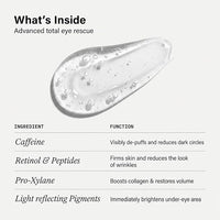Under Eye Brightener Roller - Caffeine & Retinol Eye Serum for Dark Circles | Targets Puffiness & Fine Lines, Travel Essential Vegan Skincare, Cooling Eye Massage, Dermatologist-Tested, 0.52 fl oz