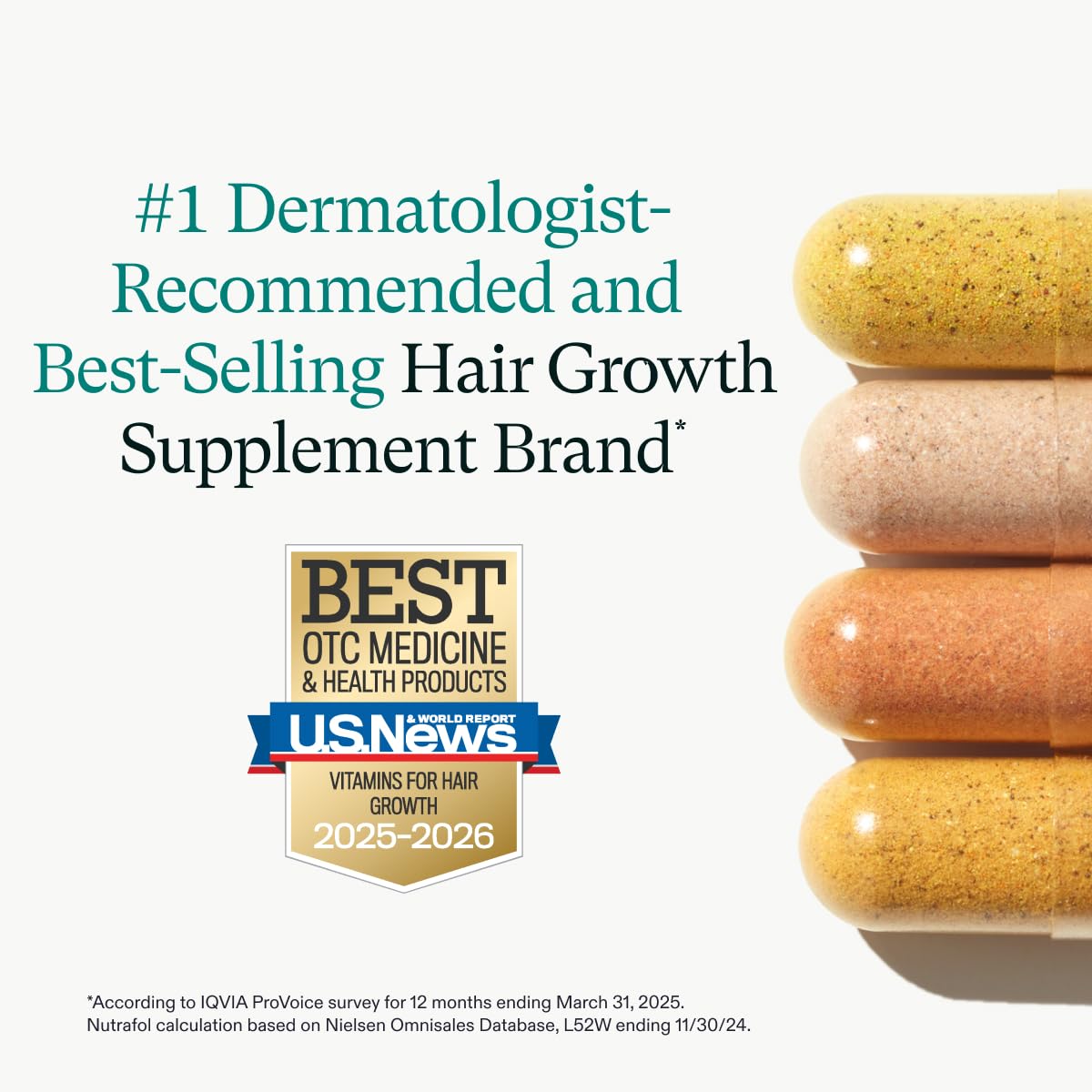 Nutrafol Women's Hair Growth Supplements and Hair Serum, Ages 18-44, Clinically Tested for Visible Thickness and Strength - 1 Month Supply, 1.7 Fl Oz Bottle