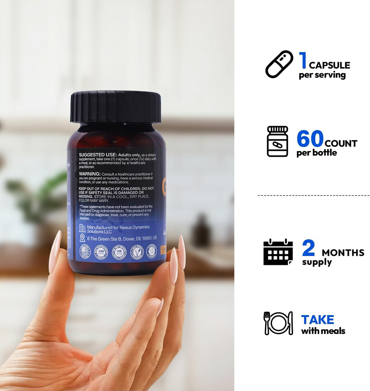 GLP-1 Support Weight Management Supplement with Akkermansia for Women & Men